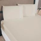 Kit Jogo Lençol Cama Queen Size 300 Fios Ponto Palito Macio - 3 Peças