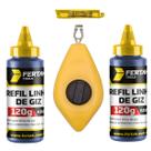 Kit Jogo Marcação Linha Giz 15m Azul Pedreiro Gesseiro Com Nível + Refil Azul 120g Kit Jogo Marcação Linha Giz 15m Azul Pedreiro Gesseiro Com Nível + Refil Azul 120g