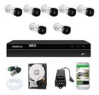 Kit Jogo Monitoramento Via App Remoto 7 Câmeras 720p Dvr Multi Hd 8 Canais