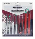 Kit Jogo Pinças Costura E Pequenos Reparos Eletrônicos 7pçs Cor Vermelho