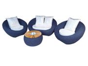 Kit Jogo Poltronas Com Sofá Champanheira Luxo Varanda Deck Piscina Corda Náutica Kit Jogo Poltronas Com Sofá Champanheira Luxo Varanda Deck Piscina Corda Náutica