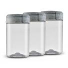 Kit Jogo Potes 1 litro 1,5 litro 2 litros Plástico Tampa Cozinha Encaixe Mantimento Organizador Transparente Premium Con Kit Jogo Potes 1 litro 1,5 litro 2 litros Plástico Tampa Cozinha Encaixe Mantimento Organizador Transparente Premium Con