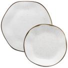 Kit Jogo Prato Raso Fundo 10 Pessoas 20Pçs Porcelana Maresia Kit Jogo Prato Raso Fundo 10 Pessoas 20Pçs Porcelana Maresia