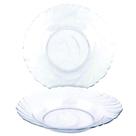 Kit Jogo Pratos Fundo Sopa Transparente 12 Peças 22,5cm