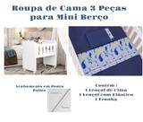 Kit Jogo Roupa de Cama para Mini Berço Bebê 3 peças Diversas Estampas