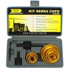Kit Jogo Serra Copo Profissional Maleta 11 Pçs Madeira Gesso - Fertak