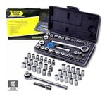 Kit Jogo Soquetes Sextavado C/ Catraca 40 Peças Reversível - FERTAK