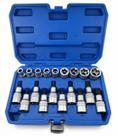 Kit Jogo Soquetes Torx Macho Femea Cr-v 1/2 19 peças + Maleta .