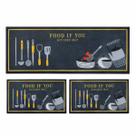 Kit Jogo Tapete Cozinha Passadeira 3 Pçs Antiderrapante Emborrachado Macio Decoração Capacho Trilho Kit Jogo Tapete Cozinha Passadeira 3 Pçs Antiderrapante Emborrachado Macio Decoração Capacho Trilho