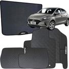 Kit Jogo Tapete Hb20 2020 a 2025 4 Peças + Tapete Porta Malas Emborrachado Carro Personalizado
