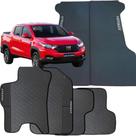 Kit Jogo Tapete Strada 2019 a 2025 4 Peças + Tapete caçamba Emborrachado Automotivo Personalizado