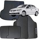 Kit Jogo Tapete Voyage G5 2008 a 2013 4 Peças + Tapete Porta Malas Emborrachado Carro Personalizado
