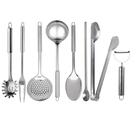 Kit Jogo Utensílios 100% Inox 8 pçs com Descascador Legumes