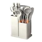 Kit Jogo Utensílios de Cozinha Luxo 19 Pçs c/ Tábua Espátula Faca Tesoura