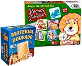 Kit Jogos Didaticos Atividades - Memória e Material Dourado