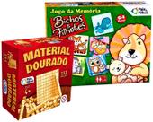 Kit Jogos Didaticos - Memória e Material Dourado 111pç Kit Jogos Didaticos - Memória e Material Dourado 111pç