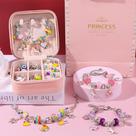 Kit Joia Pulseira Miçangas Berloques Diy Bracelete Princesas