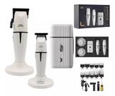 Kit Jrl Corte Acabamento E Shaver Ghost 2 Branca Cor Branco 110v/220v Kit Completo Jrl 3 Máquinas de Corte e Acabamento e Shaver JRL Barbearia Barbeir