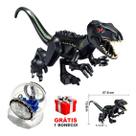Kit jurassic world dinossauro raptor + girosfera + boneco bloco de montar
