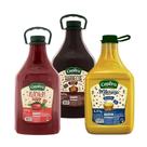 Kit Ketchup, Mostarda E Barbecue Galão Grande 3kg - Cepêra Kit Ketchup, Mostarda E Barbecue Galão Grande 3kg - Cepêra