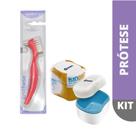 Kit KIN ORO 1 Escova + 1 Dispenser Limpeza de Próteses e Aparelhos
