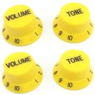 Kit Knob Plástico 2 tone + 2 volume guitarra strato Amarelo Kit Knob Plástico 2 tone + 2 volume guitarra strato Amarelo