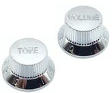 Kit Knob Plástico tone e volume guitarra strato Cromado