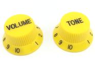 Kit Knob Plástico tone + volume guitarra strato Amarelo Kit Knob Plástico tone + volume guitarra strato Amarelo