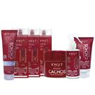 Kit KNUT CACHOS: Shampoo 250ml + Condicionador 250ml + Máscara 300g + Leave-in 250 ml + Acqua Thermal 200ml + Gelatina C