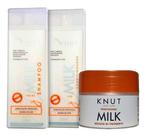 Kit Knut Milk Tratamento Banho Leite Hidratação Profunda Cabelo Enfraquecido Quimicamente Tratado