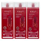 Kit Knut Tratamento Cachos Shampoo 250ml Condicionador 250ml Leave-In Proteção Térmica 250ml