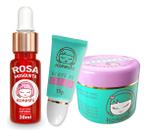 Kit Kokeshi Pele De Porcelana + Olhos De Gueixa + Oleo Rosa
