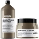 Kit L'Oréal Absolut Repair Molecular Shampoo 1,5L e Máscara 500ml Reconstrução Profunda