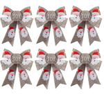 Kit Laço Acetinado PVC Linho Papai Noel 16cm 6 Unidades - Magizi Kit Laço Acetinado PVC Linho Papai Noel 16cm 6 Unidades - Magizi
