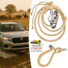 Kit Laço Cabeça de Burro P/ Retrovisor Carro + Chaveiro Laço Cru Bege