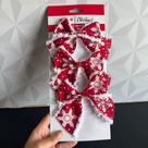 Kit laço de natal vermelho decorado com bloco de neve branco decorativo para árvore guirlanda
