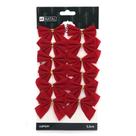 Kit Laço de Natal Vermelho Liso 12 Unidades 5,5cm