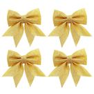 Kit Laço Glitter Dourado Natal 13cm 4 Unidades - Magizi Kit Laço Glitter Dourado Natal 13cm 4 Unidades - Magizi