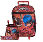Kit Ladybug Mochila Escolar De Rodas Com Lancheira E Estojo
