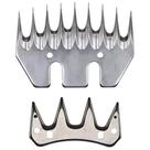 Kit Lâmina 9 Dentes Reta Superior Inferior P/ Tosquiadeira Tosa Carneiro Ovelha KaQi