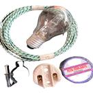 Kit Lâmpada Churrasqueira 127v,Fio 2 mts,Isolante e Soquete