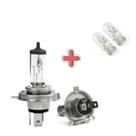 Kit lampada farol 2 h4 2 t10 universal