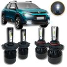 Kit Lâmpada Led Farol Alto Baixo H4 Milha H16 8000k Citroen Cactus