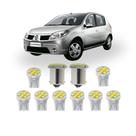 Kit Lâmpada led Renault Sandero Teto Placa Ré Porta Luvas Porta Malas Farolete T10 1 Polo