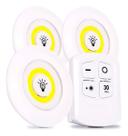 Kit Lampada Luminaria Spot Sem Fio Controle Remoto C/ 3 Led