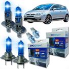 Kit lâmpada shocklight super branca farol alto baixo e lanterna h1 h7 t10 duplo foco 55w 12v 8500k