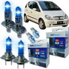 Kit lâmpada shocklight super branca farol alto baixo e lanterna h1 h7 t10 duplo foco 55w 12v 8500k