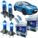 Kit lâmpada shocklight super branca farol alto baixo e lanterna h1 h7 t10 duplo foco 55w 12v 8500k