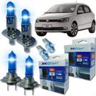 Kit lâmpada shocklight super branca farol alto baixo e lanterna h1 h7 t10 duplo foco 55w 12v 8500k Kit lâmpada shocklight super branca farol alto baixo e lanterna h1 h7 t10 duplo foco 55w 12v 8500k