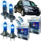 Kit lâmpada shocklight super branca farol alto baixo e lanterna h1 h7 t10 duplo foco 55w 12v 8500k